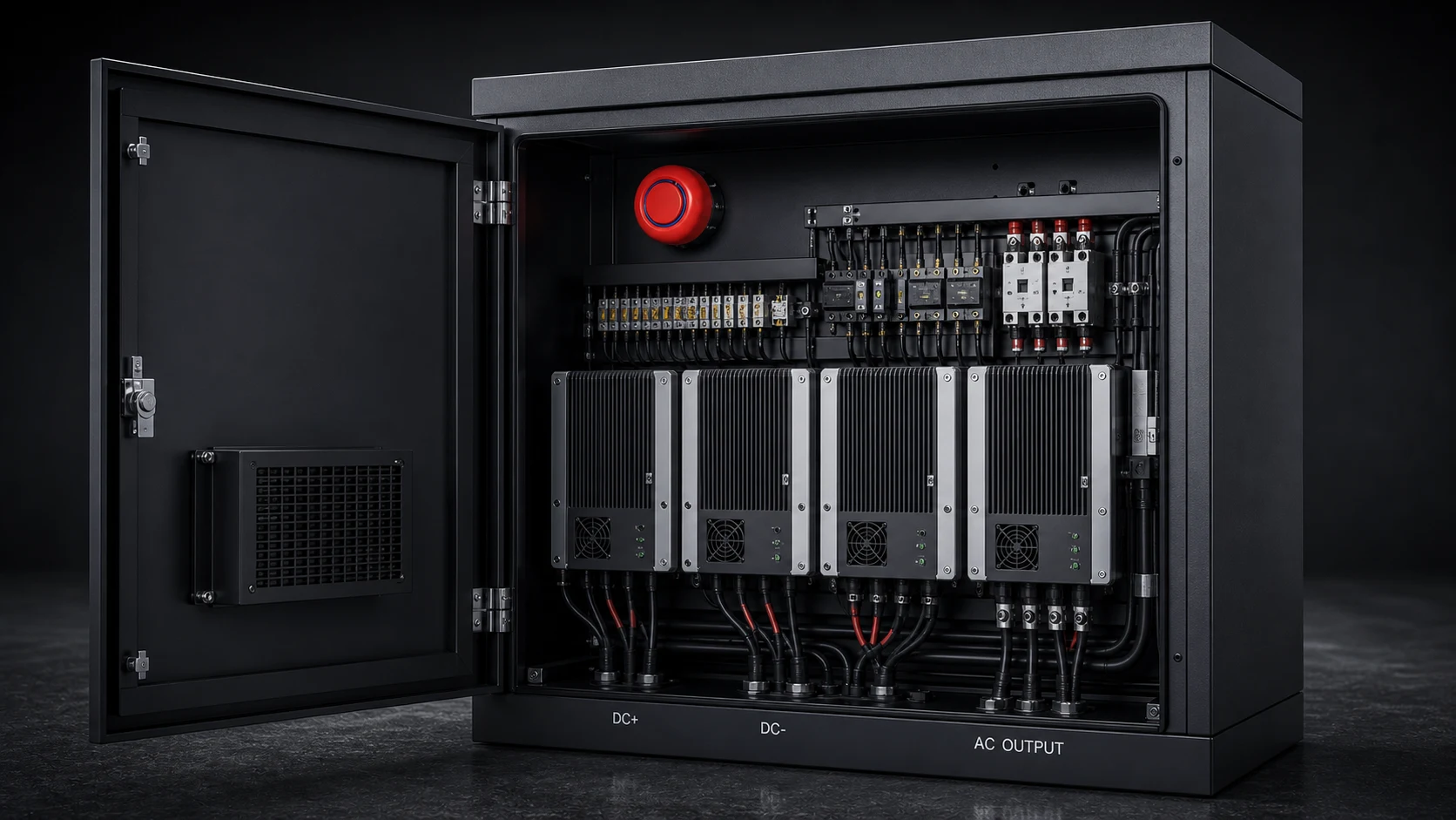 PV Inverter Cabinets automatic fire suppression application concept